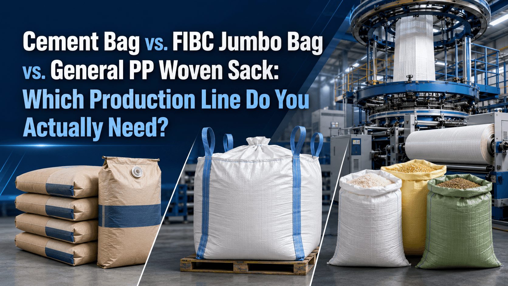 Cement Bag vs. FIBC Jumbo Bag vs. General Woven Sack: Which Production Line Do You Actually Need?